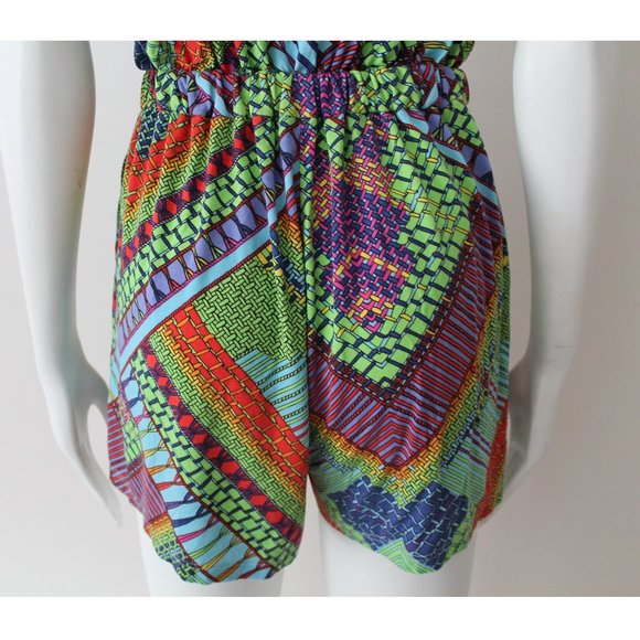 Mara Hoffman Swim Romper / Size Small / Modal Tie Vibrant Printed Multi Cover Up - Picture 8 of 10